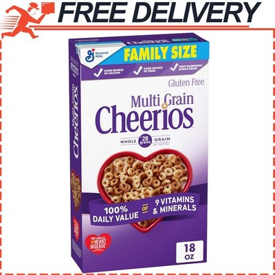 Multi Grain Cheerios, Heart Healthy Breakfast Cereal, Gluten Free, 18 oz