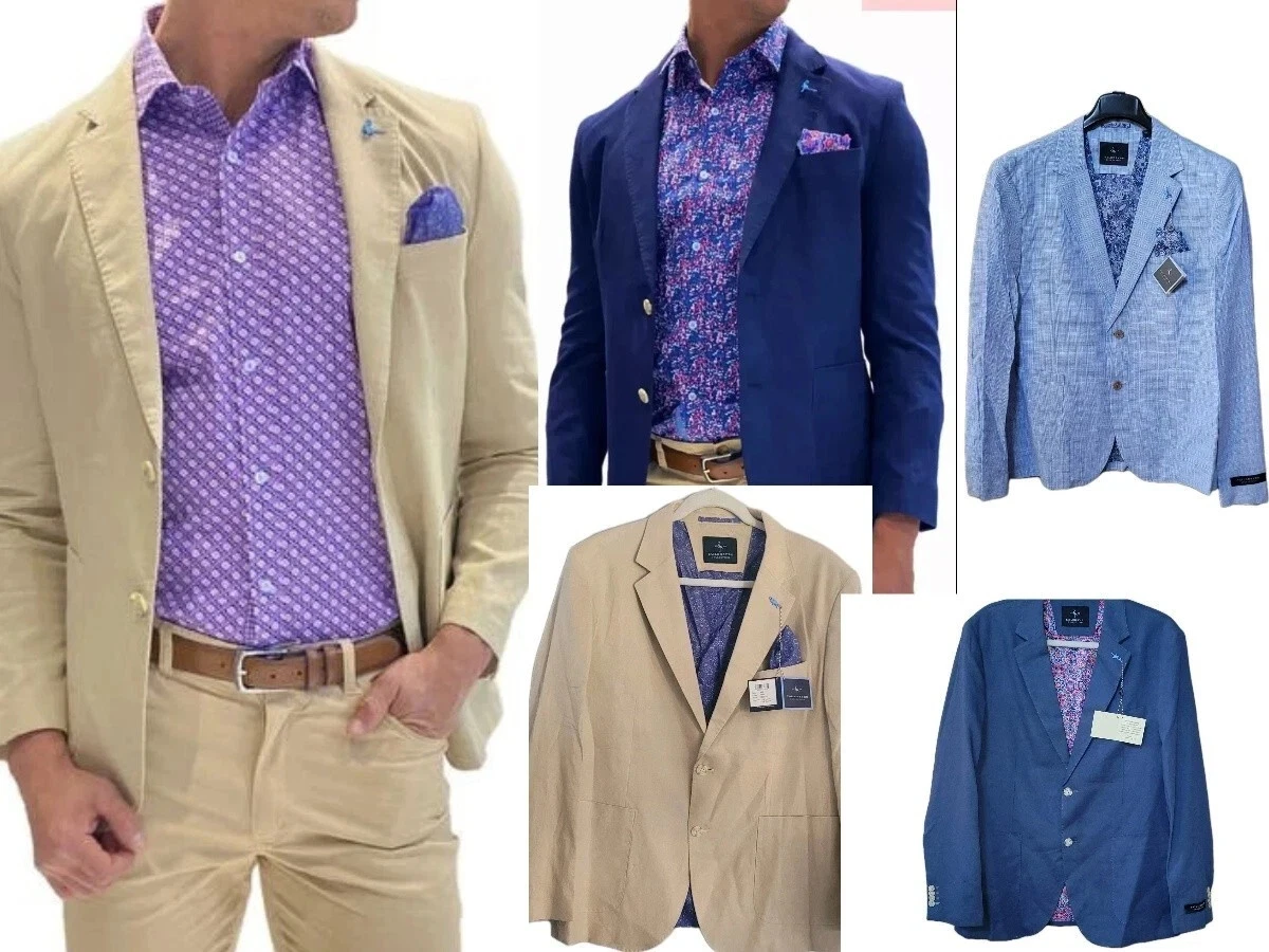 Tailorbyrd Sport Coat. TailorByrd Linen Blazer, Denim Blue, 44R or 46L