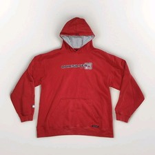 Vintage Quicksilver Hoodie Size Medium Red Sweatshirt Y2K Skate Surf