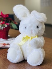 Eden Toys Bunny With Yellow Bow And Moveable Head, Arms, And Legs