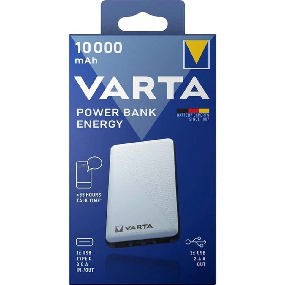 VARTA Powerbank Energy 10000 (weiß, 10.000 mAh) - Bild 1 von 1