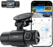 Dual Dash Cam 2K 1080P Front and Inside Supercapacitor WiFi GPS IR Night Vision