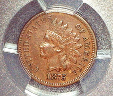 1875 Indian Head Cent PCGS XF45