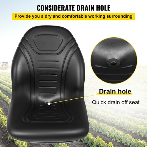 Tractor Seat High Back Mower Seat Black Vinyl Forklift Drain Hole Pair - Bild 4 von 12