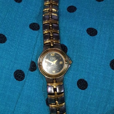 ESQ Movado Women's Two-Tone Metal Bracelet Dress Watch Quartz Black Roman