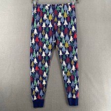 Hanna Andersson Twinkly Trees on Navy Holiday Pajama Pants Womens M Christmas