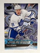 2024-25 UD Young Guns Renewed ZACH HYMAN Rookie Oilers Card# 222. rookie card picture