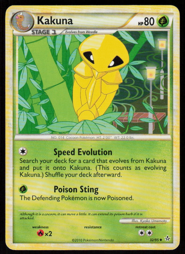 Kakuna 32/95 Uncommon HGSS Unleashed Pokemon Lightly Played