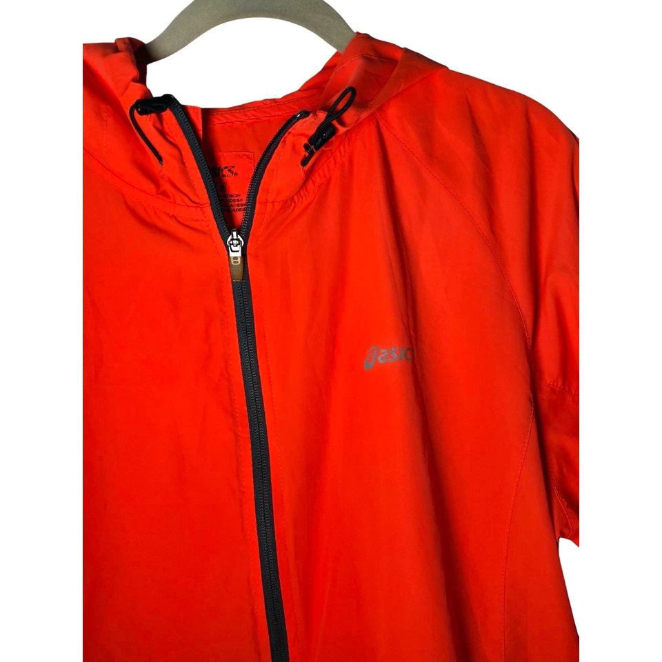 ASICS Men's Orange Yellow Running Jacket workout Full Zip Size M Lightweight - Image 3 of 4