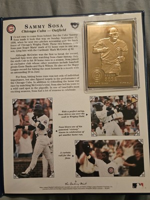 Mark McGwire Sammy Sosa 1998 Breaking the Home Run Record Danbury Mint Gold Card