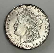 1880-cc Morgan Silver Dollar Carson City Better Date Dark Coin Rim Dings