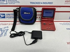 Nintendo Gameboy Advance SP Model AGS-001 Red with Charger FAST SHIPPING
