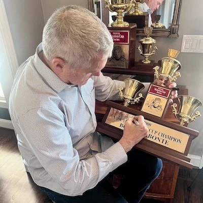 Bobby Labonte signing replica trophy
