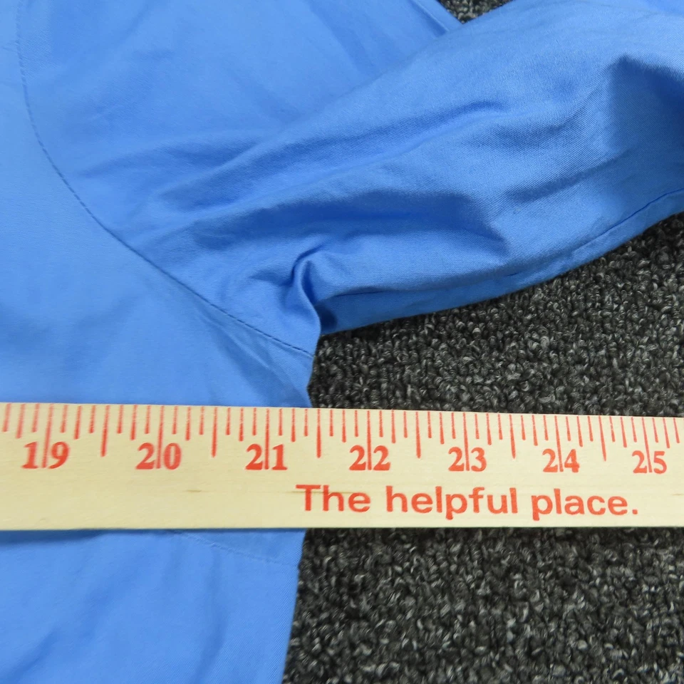 Camisa Tommy Hilfiger Mujer XL Azul Manga Larga Con Botones Bolsillo en el Pecho Bandera Foto 4 de 4