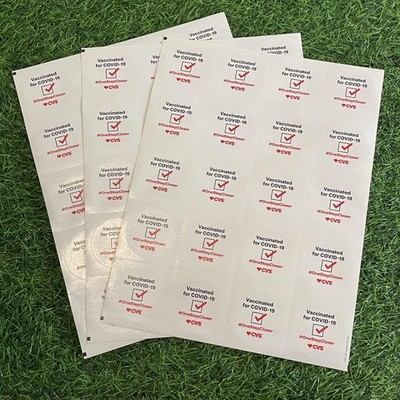 CVS Vaccinated For COVID-19 #OneStepCloser Sticker Sheets White New Lot Of 3