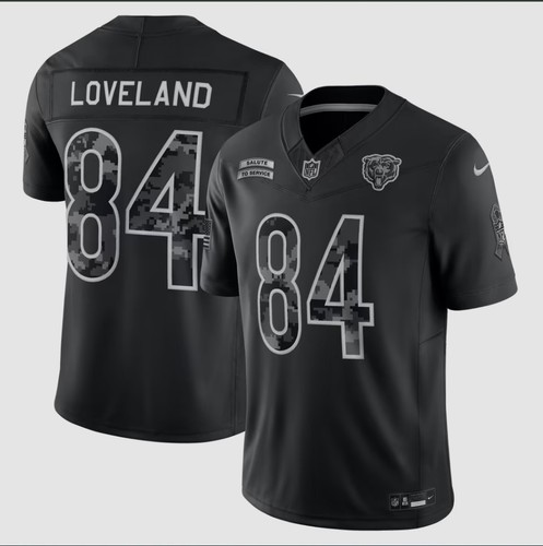 NEW! 2026 Chicago Bears Loveland #84 Salute To Service Football Jersey
