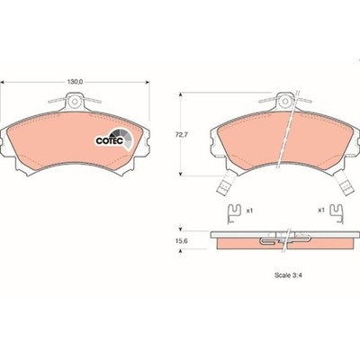 Bremsbelagsatz Scheibenbremse Trw GDB1317 Cotec für Volvo Vorderachse