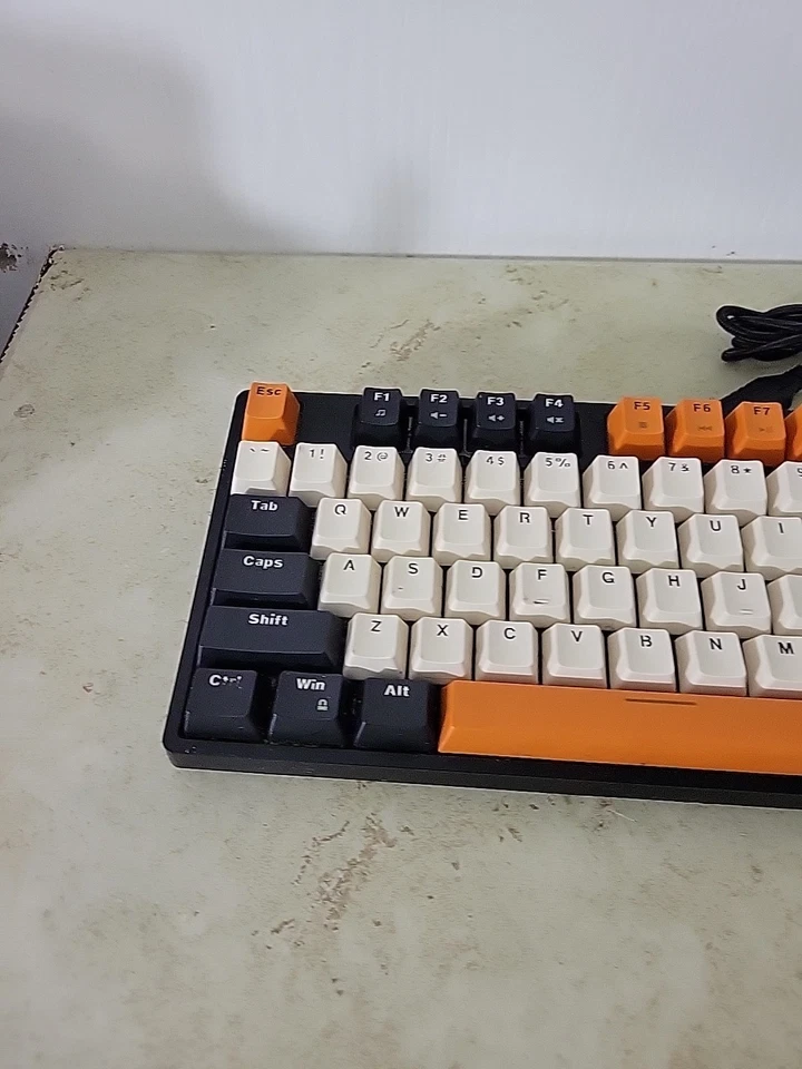 HAVIT KB487L Mechanical PC Keyboard Red Switch 89 Keys  (Black/Orange/White) - Image 4 of 4