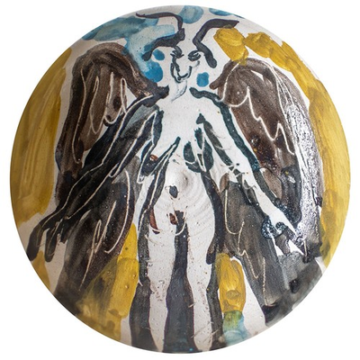 #ad Rolf Walter Fabelwesen Frauenakt Künstlerkeramik Schale handbemalt signiert EUR 200.00