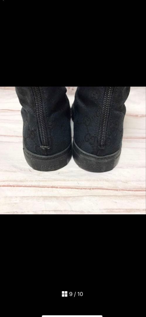 GUCCI Boots Heel GG Canvas Black EU36.5/US6.5 113171c thumbnail 9