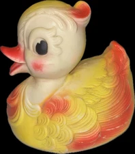 RARE Vintage 1956 The Sun Rubber Company Rubber Duck Squeaky Toy US23