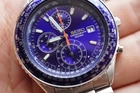 Vintage Seiko Flightmaster SND255 – Blue Sunburst Dial – Pilot Chronograph