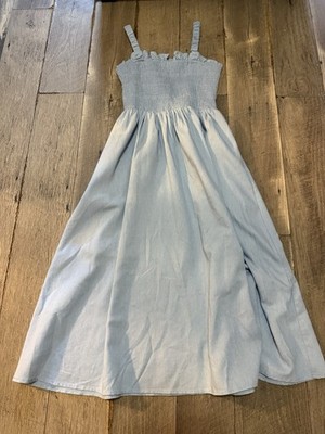 After Market smocked waist midi chambray dress size XS