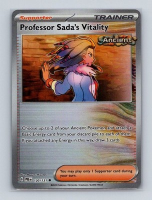Professor Sada's Vital 120 2025 Pokemon Prismatic Evolutions Poke Ball Card NM+b