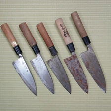 5pc Japanese Used Sakai Deba Knife Vintage Sashimi Sushi F-296