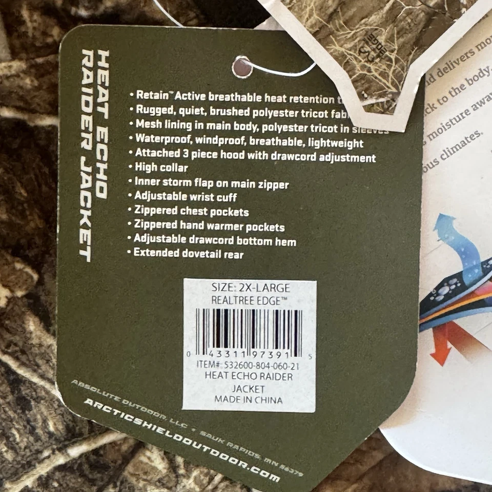 Realtree Edge Arctic Shield Heat Echo Raider Jacket 2XL New With Tags - Image 2 of 4