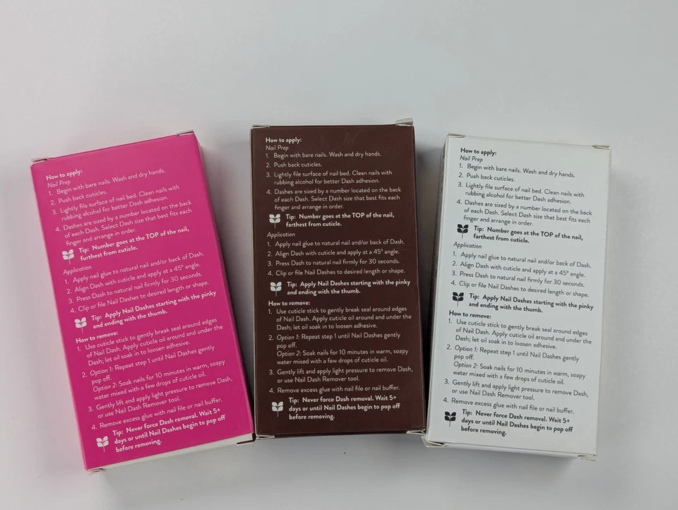 Lote de 3 guiones de uñas rojo Aspen - rosa, marrón, blanco perla Foto 2 de 4