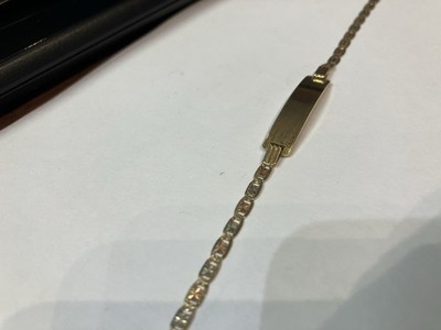 14k Tri Color Gold ID Bracelet #109842-2 MGC