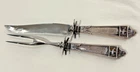 Antique Gorham Sterling Silver Lansdowne Carving Fork Knife Set 1917 Mono D