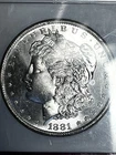 1881-S PL Morgan Silver Dollar, San Francisco Mint, 90% Silver, Gem Quality