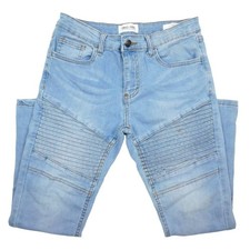 Ring of Fire Boys Slim Moto Jeans Size 12 Light Wash Denim