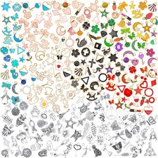 Jewelry Making Charms 350pcs Assorted Gold Silver Enamel Mixed Bulk DIY