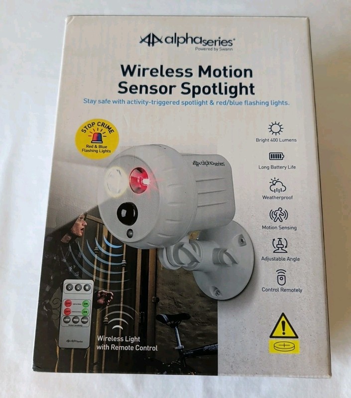 Swann Alpha Series Wireless Motion Sensor Spotlight w/ Remote Control