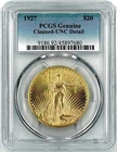 🦅 1927 $20 Saint-Gaudens Double Eagle Gold Coin – PCGS Genuine Cleaned UNC 🦅