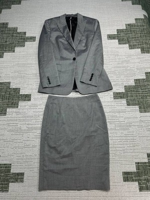 Hugo Boss Suit Womens 8 Gray Wool Blend Sports Coat *