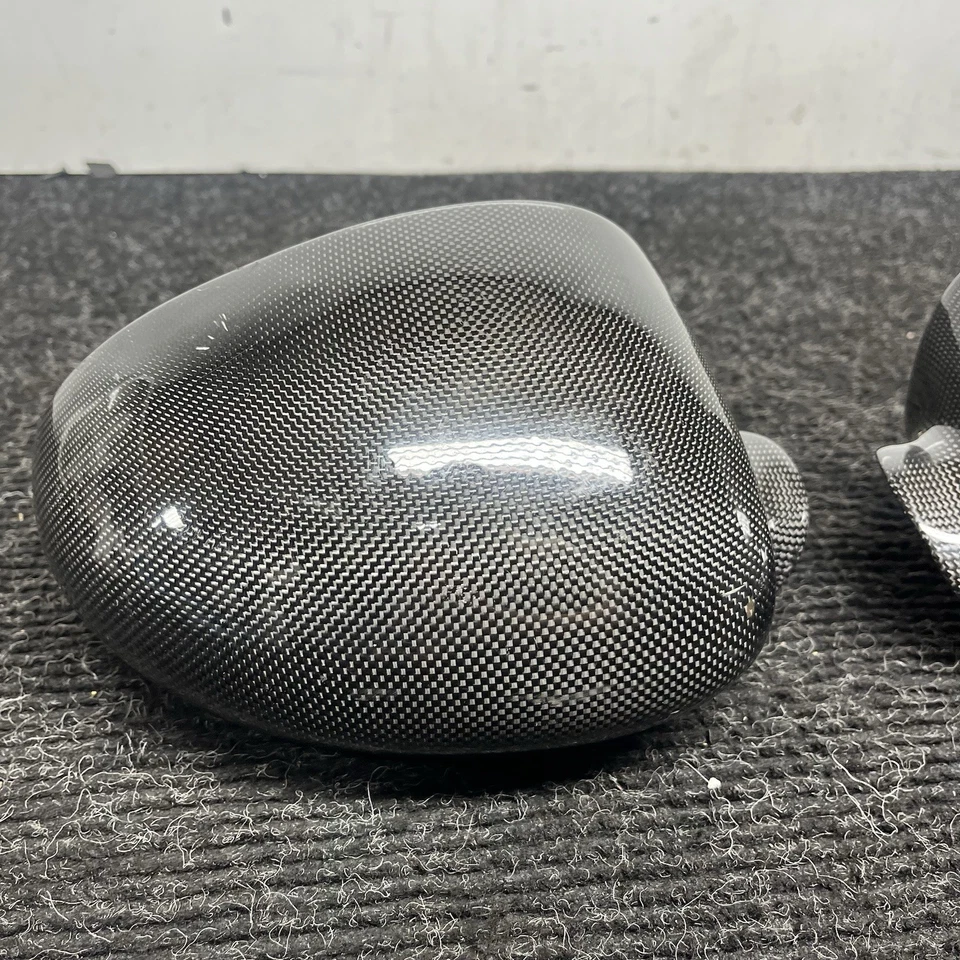 ☑️ Tapas de cubierta de espejo retrovisor lateral adicionales de fibra de carbono real para BMW M3 E46 2001-2006 NOTE Foto 2 de 4
