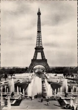 RPPC Eiffel Tower Paris France vintage postcard a695