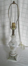Vintage French table lamp, hand crafted France w/marble base Lovely!