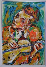 MIXED MEDIA PAINTING ON PAPER SIGNED SEMINI DATE 2009