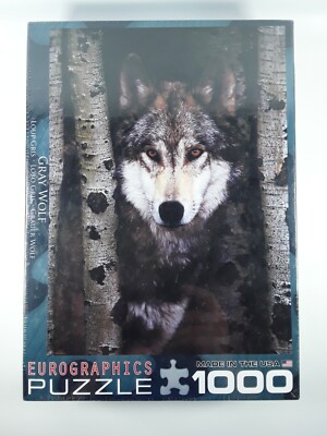 Eurographics GRAY WOLF Animal 1000 Piece Jigsaw Puzzle Made In USA NEW SEALED!