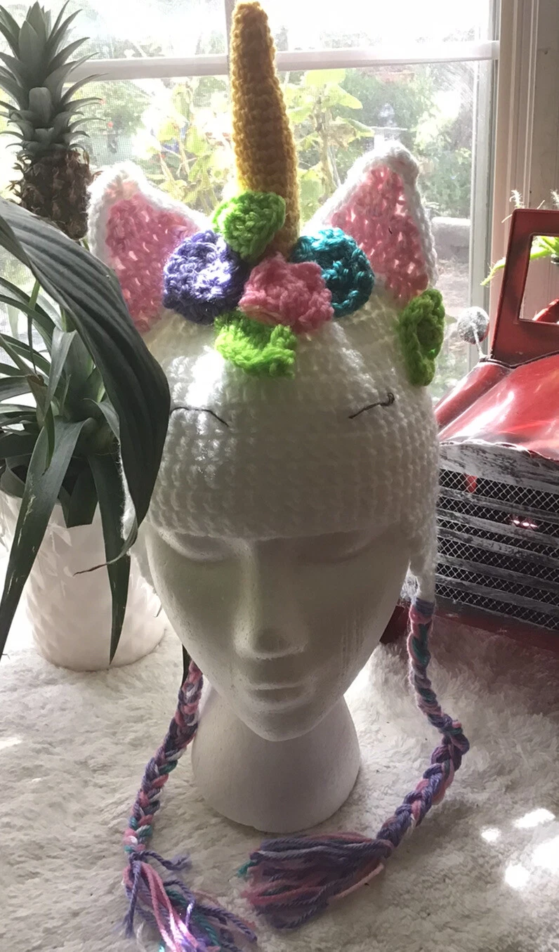 Unicorn Hand Crochet Hat/Beanie… Your Going To Love It! Size 1-3 Years