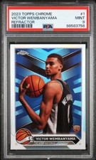 VICTOR WEMBANYAMA 2023 TOPPS CHROME REFRACTOR 1 PSA 9