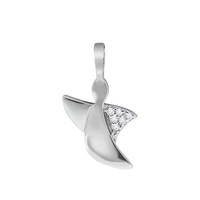 AnhäNger KettenanhäNger 925 Sterling Silber Rhodiniert Motiv Engel 6 Zirkonia V
