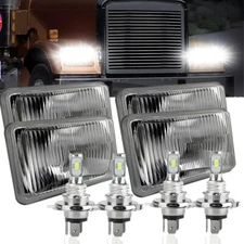 4PCS 4x6"Square LED Headlights High-Low Beam For Chevrolet Monte Carlo 1980-1988