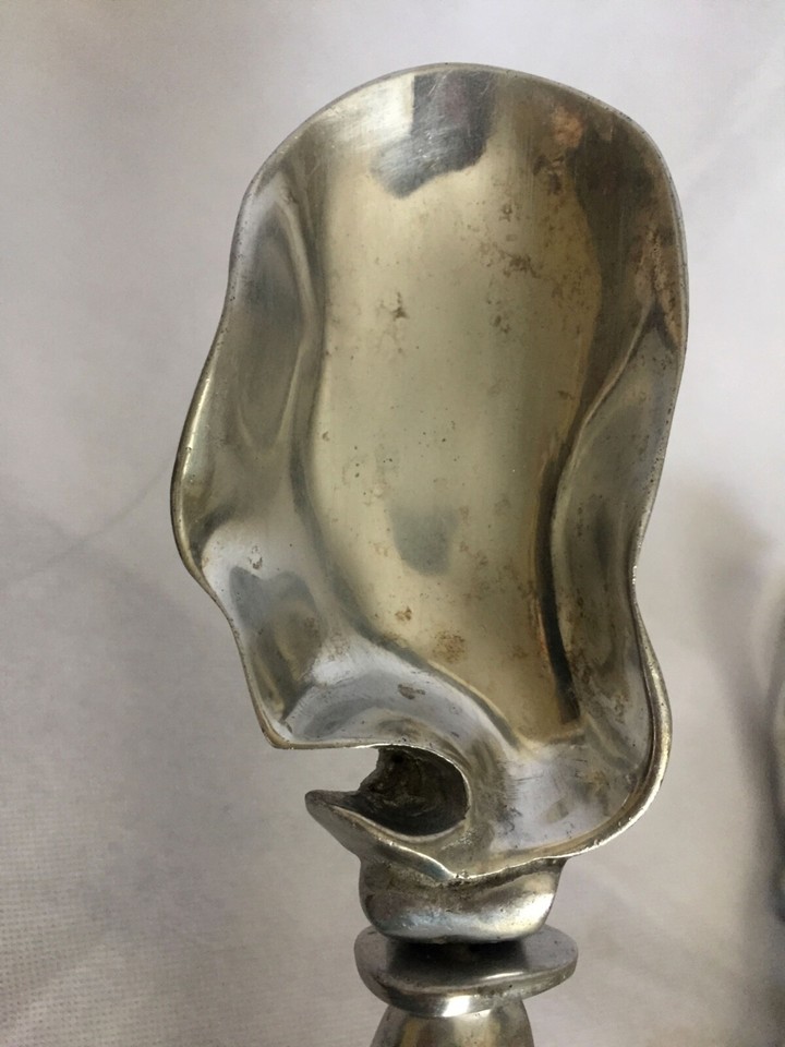 Arthur Court Clamshell Bowl & Salad Servers Polished Cast Aluminum RARE