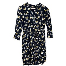 Banana Republic Dress Womens XS Midnight Blue Daisy Floral Button Shirt Preppy